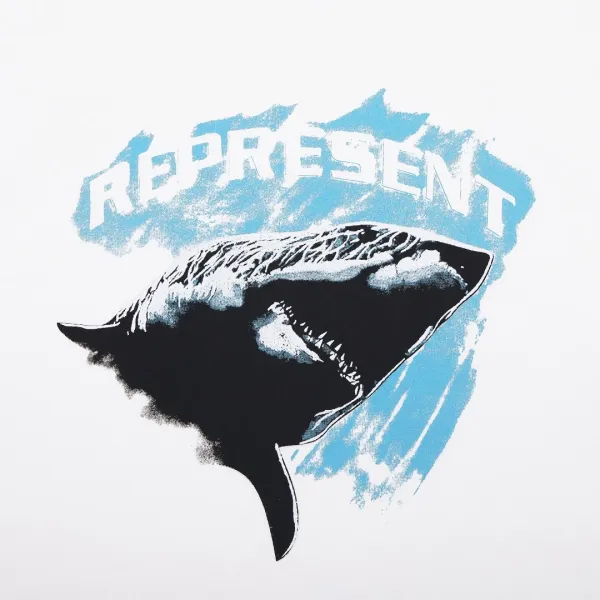 Represent Shark Graphic Oversized T-Shirt Beige - 42
