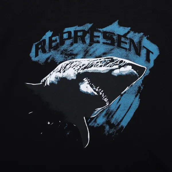 Represent Shark Graphic Oversized T-Shirt Beige - 40
