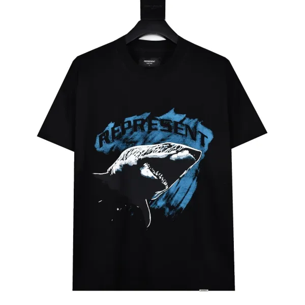Represent Shark Graphic Oversized T-Shirt Beige - 37