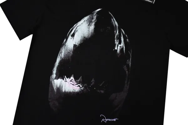 Represent Shark Graphic Oversized T-Shirt Beige - 34