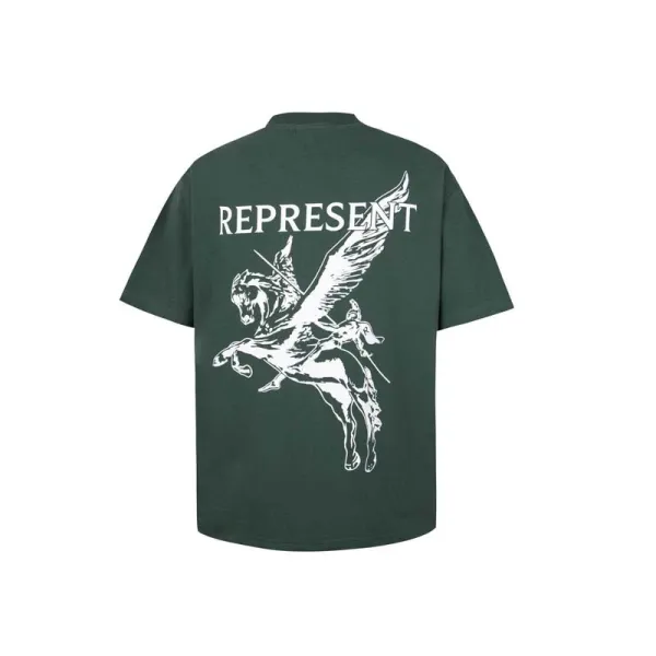 Represent Pegasus Rider Army Green T-Shirt - 19