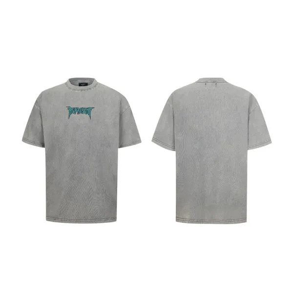 Design Acid Wash Gray Graphic T-Shirt - 12