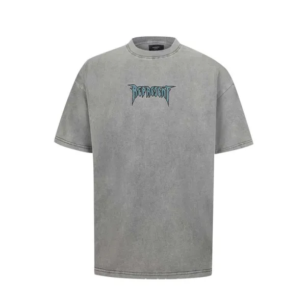 Design Acid Wash Gray Graphic T-Shirt - 14