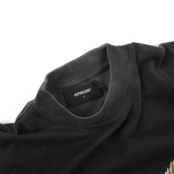 Represent Eagle Print Oversized T-Shirt Beige - 22