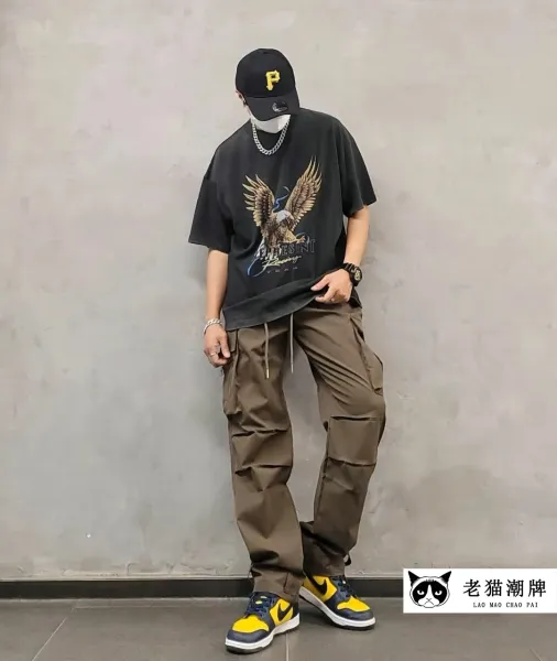 Represent Eagle Print Oversized T-Shirt Beige - 16