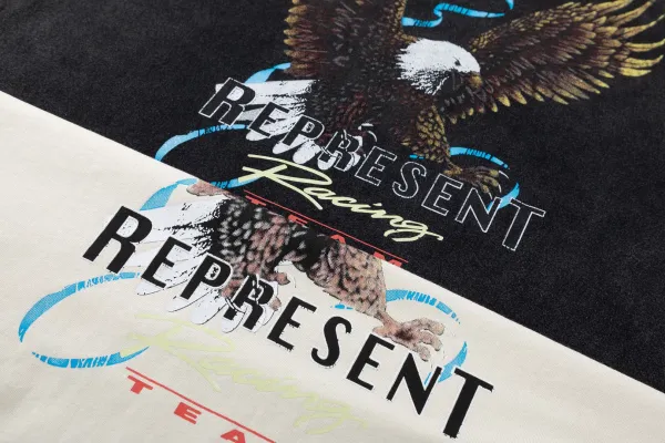 Represent Eagle Print Oversized T-Shirt Beige - 25