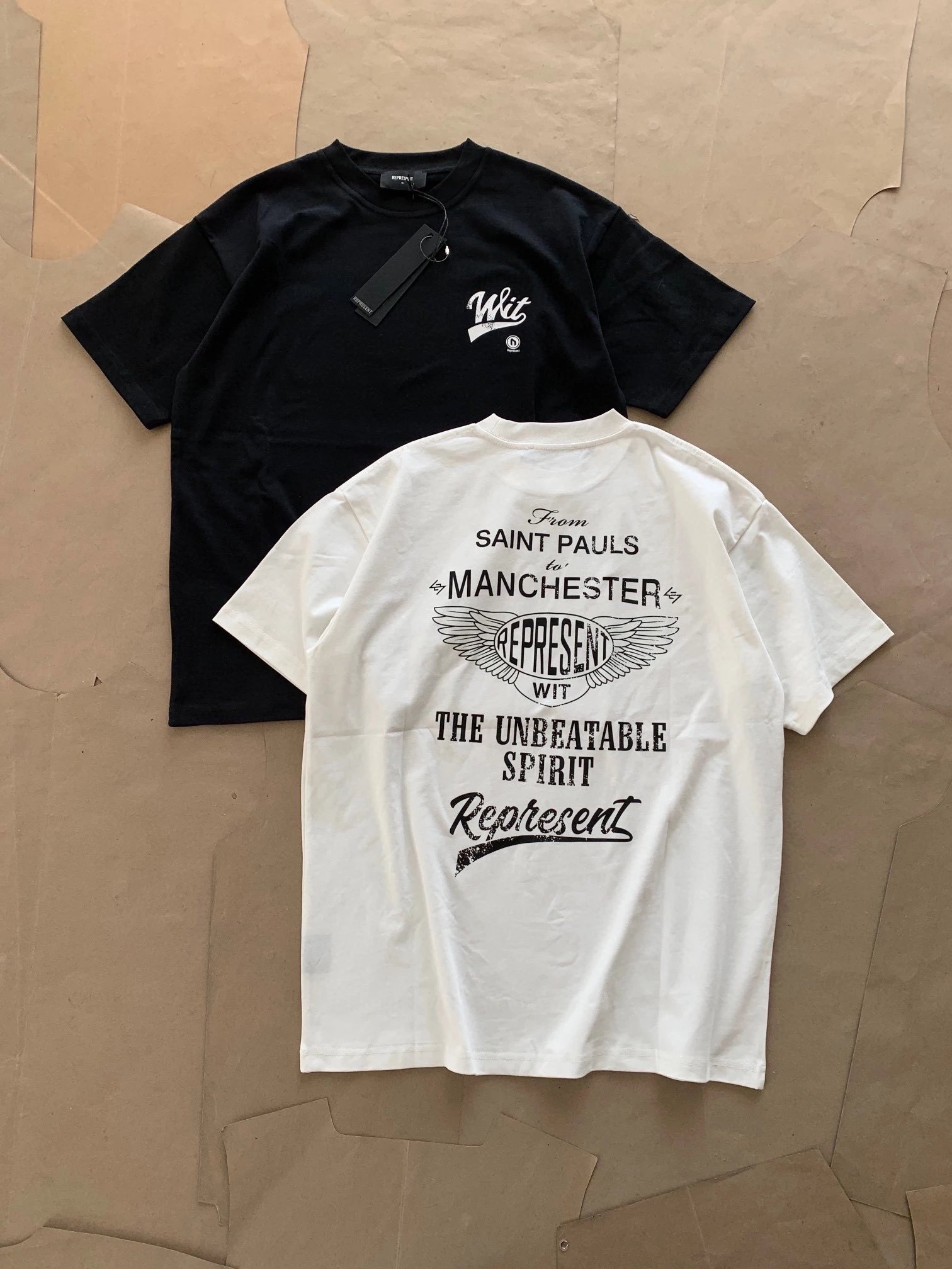 Represent Manchester City Inspired Graphic T-Shirt Off-White - 36