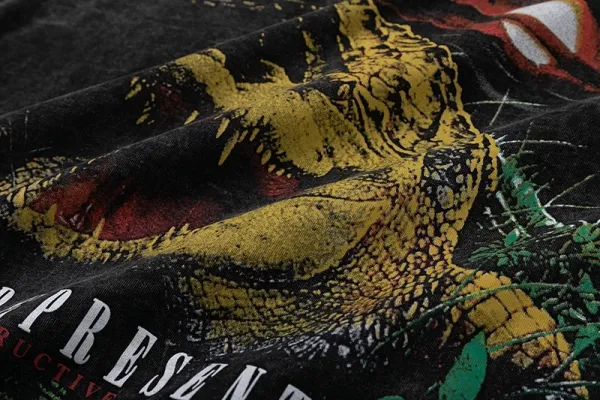 Represent Dinosaur Graphic Washed Black T-Shirt - 15