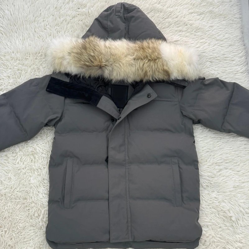 Grey black badge fur
