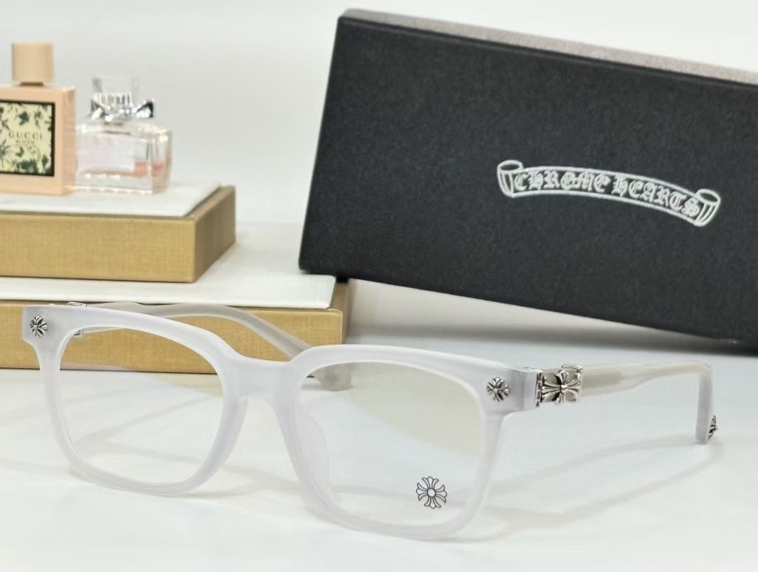 Chrome Hearts White Rectangle Eyeglasses
