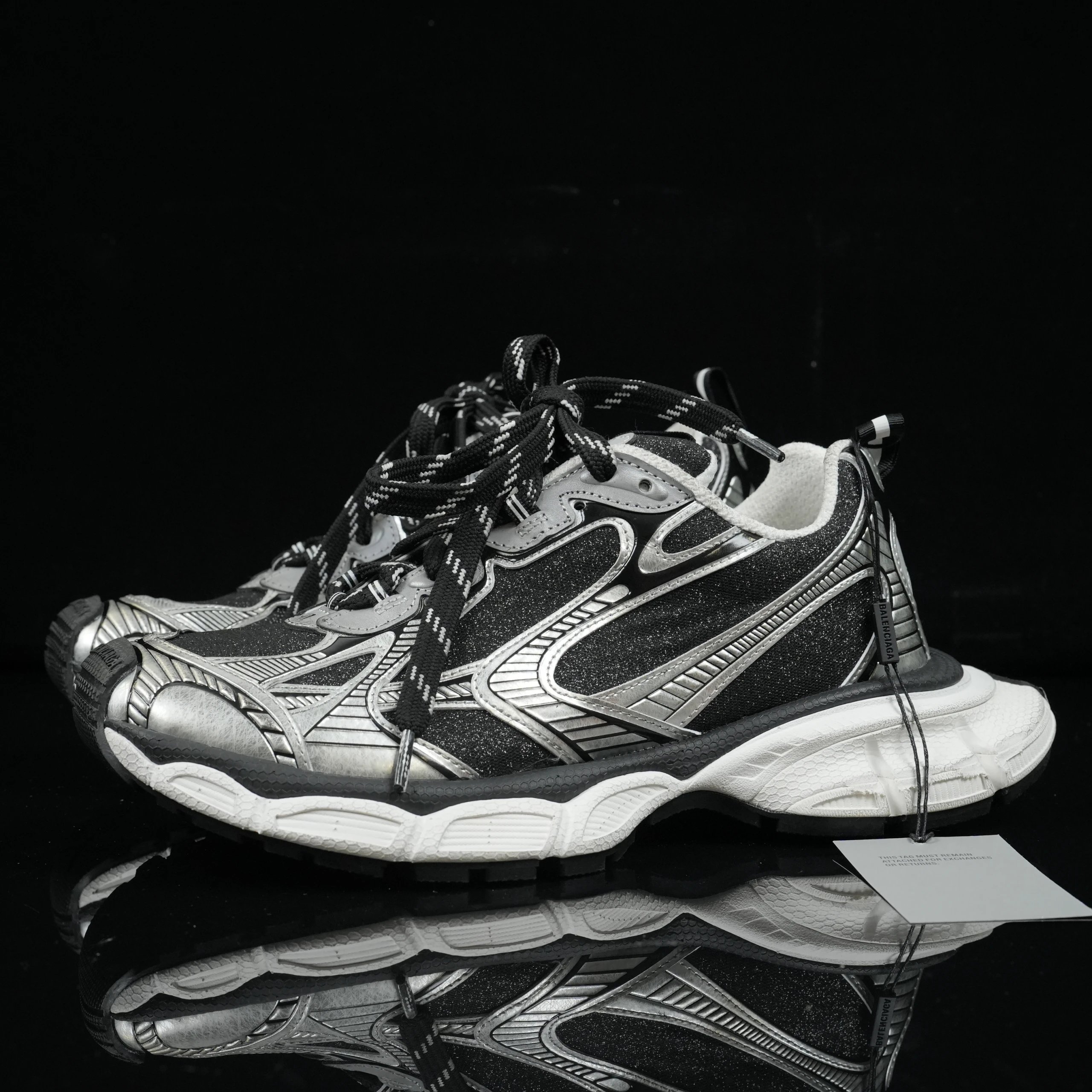Balenciaga 3XL Sneaker Black Silver 734734W3XL11010