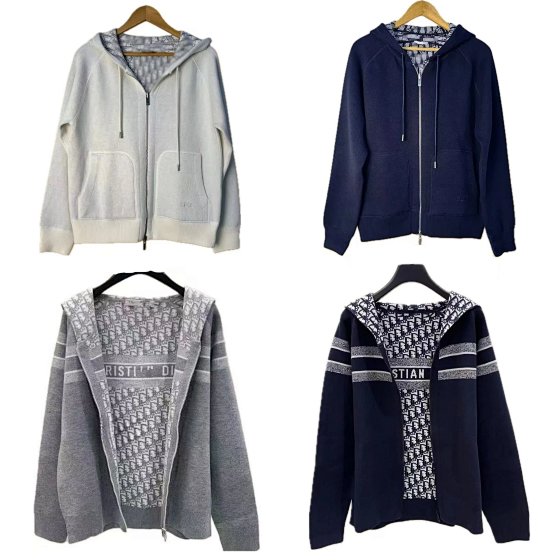 D * Autumn/Winter New Double sided Hooded Zipper Knitted Cardigan for Men and Women