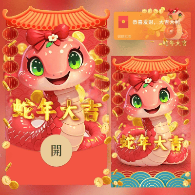 【卡密兑换】微信红包封面『蛇年大吉/long』官方卡密丨端内兑换丨24小时自助提卡！