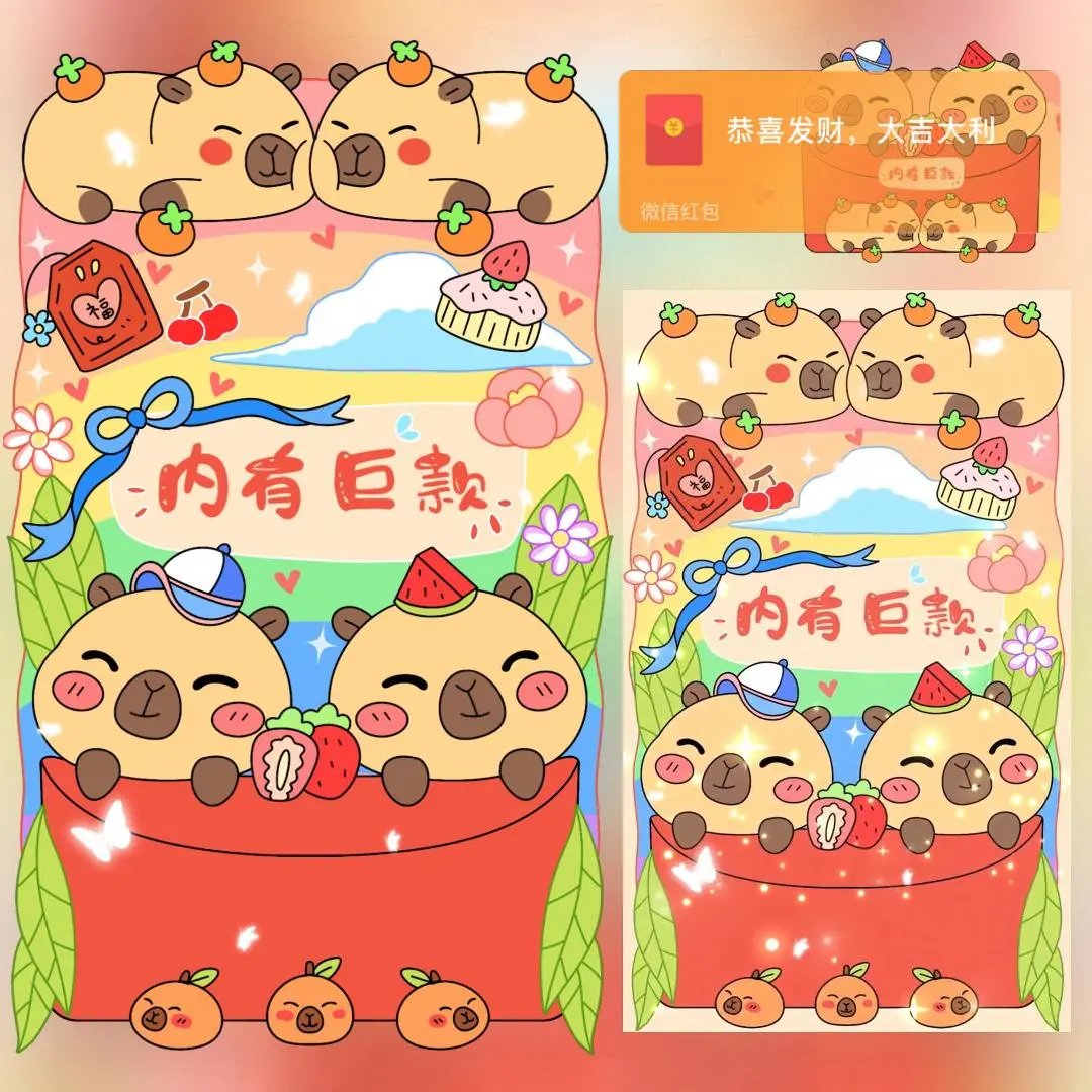 【红包封面】卡皮巴拉内有巨款