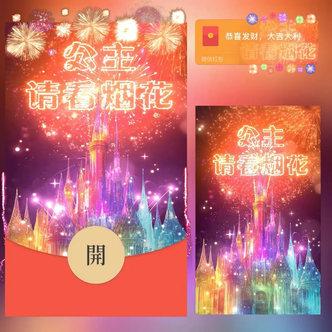 【卡密兑换】微信红包封面『公主请看烟花/svip』官方卡密丨端内兑换丨24小时自助提卡！