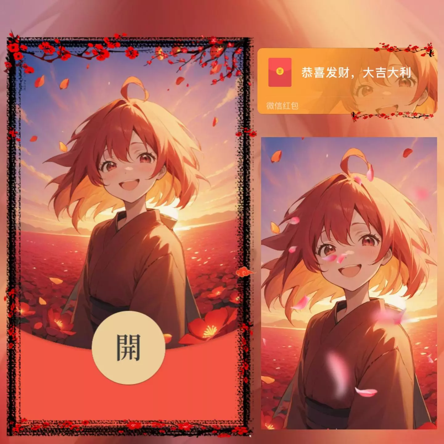 【卡密兑换】微信红包封面『花海少女』官方卡密丨端内兑换丨24小时自助提卡！