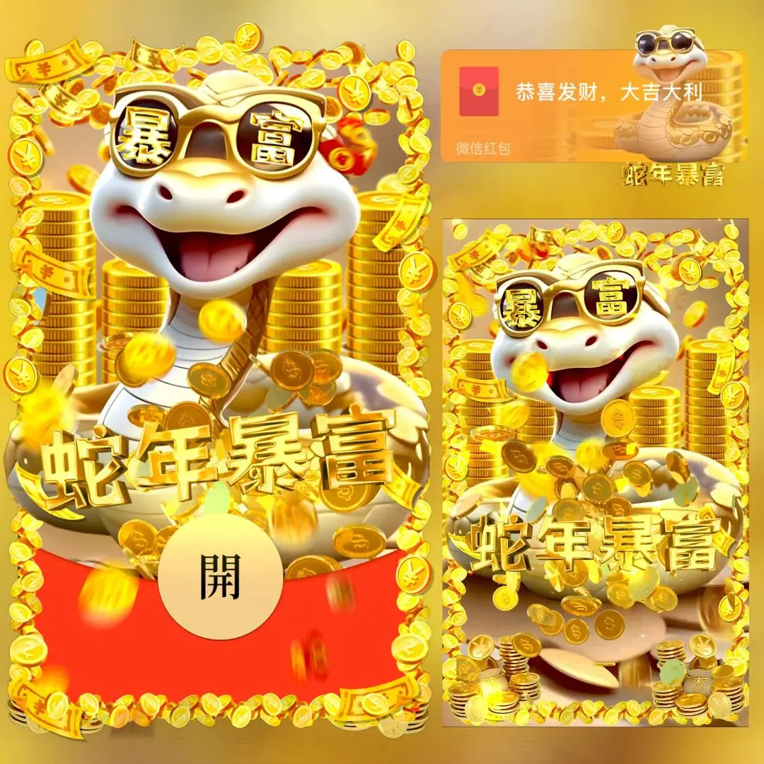 【卡密兑换】微信红包封面『蛇年暴富』官方卡密丨端内兑换丨24小时自助提卡！