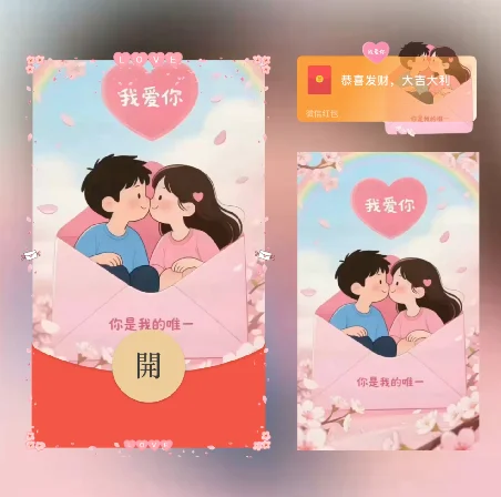 【卡密兑换】微信红包封面『520你是我的唯一/xn』官方卡密丨端内兑换丨24小时自助提卡！