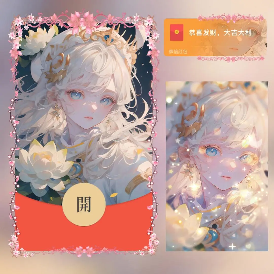 【卡密兑换】微信红包封面『莲花少女』官方卡密丨端内兑换丨24小时自助提卡！