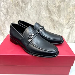 thumbnail for 原单2023新款Ferragamo菲拉格慕男鞋真皮商务正装皮鞋男欧洲站外贸大牌F家休闲鞋牛皮一脚蹬套脚鞋45码