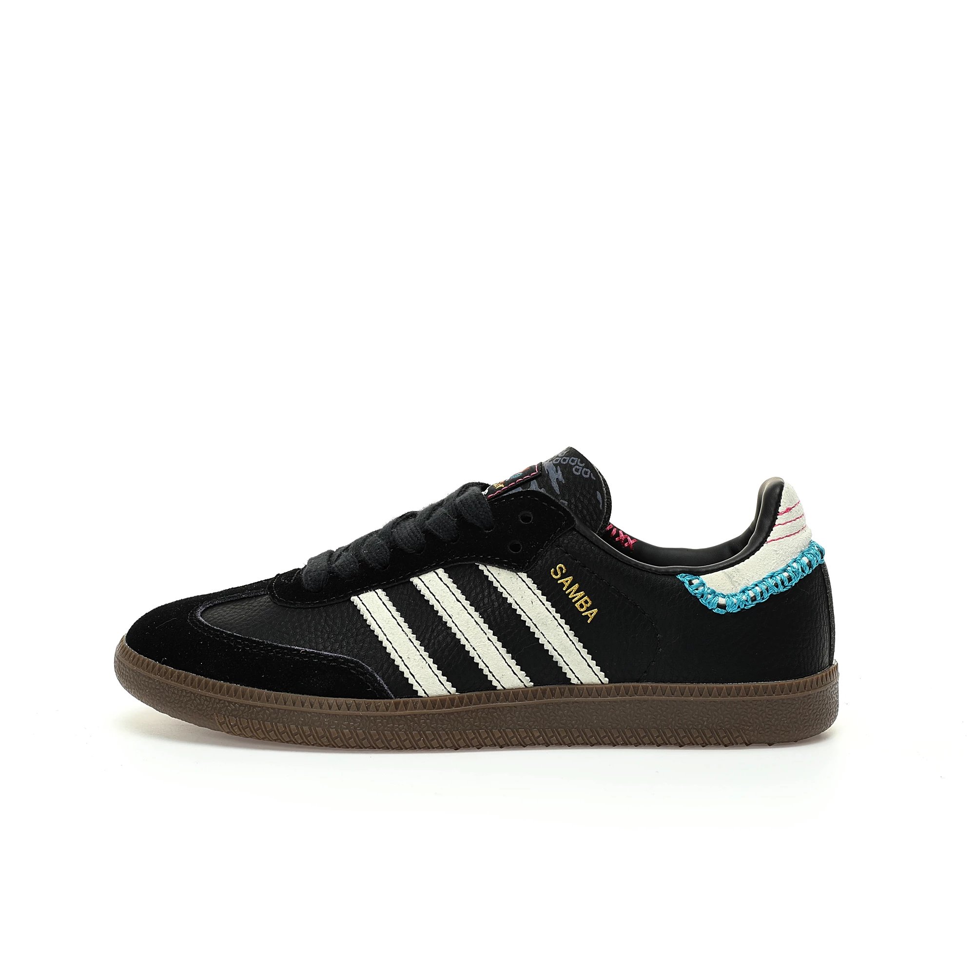 Adidas Samba Messi White Blue Gold Sneakers - 6