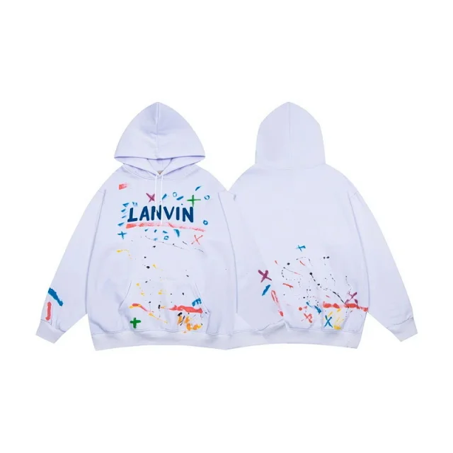 Lanvin Hoodies & Sweatshirts Logo Paint-Splatter Pullover Hoodie product detail image 12
