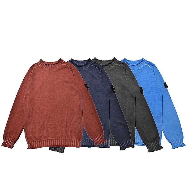 STONE pop-up stock round neck sweater heavy workmanship old washed cotton sweater p 289 yuan