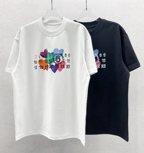 24 new 300g Majestic MM6 overseas printing men and women cotton short-sleeved T-shirt p 119 yuan