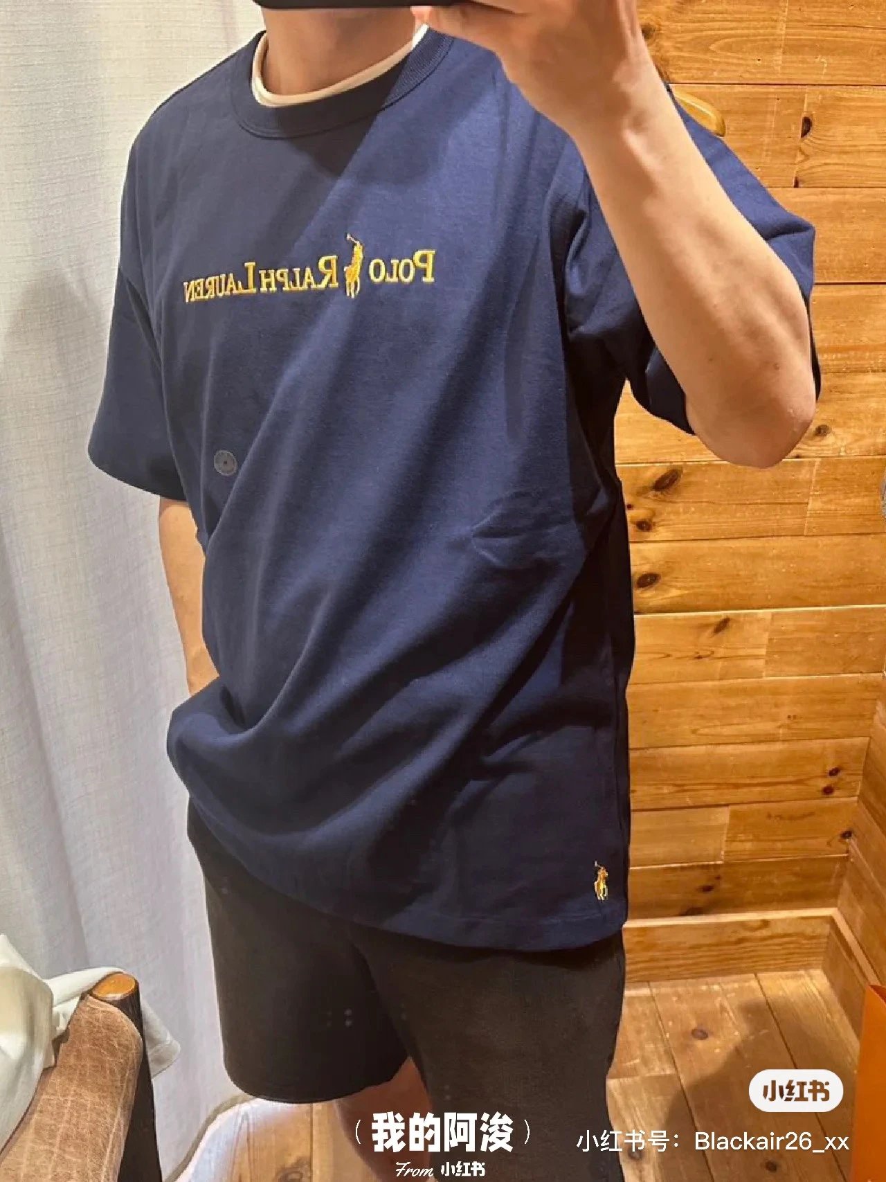 Co-branded American vintage college style series blue and gold letters embroidered top short sleeve T-shirt p 109 yuan