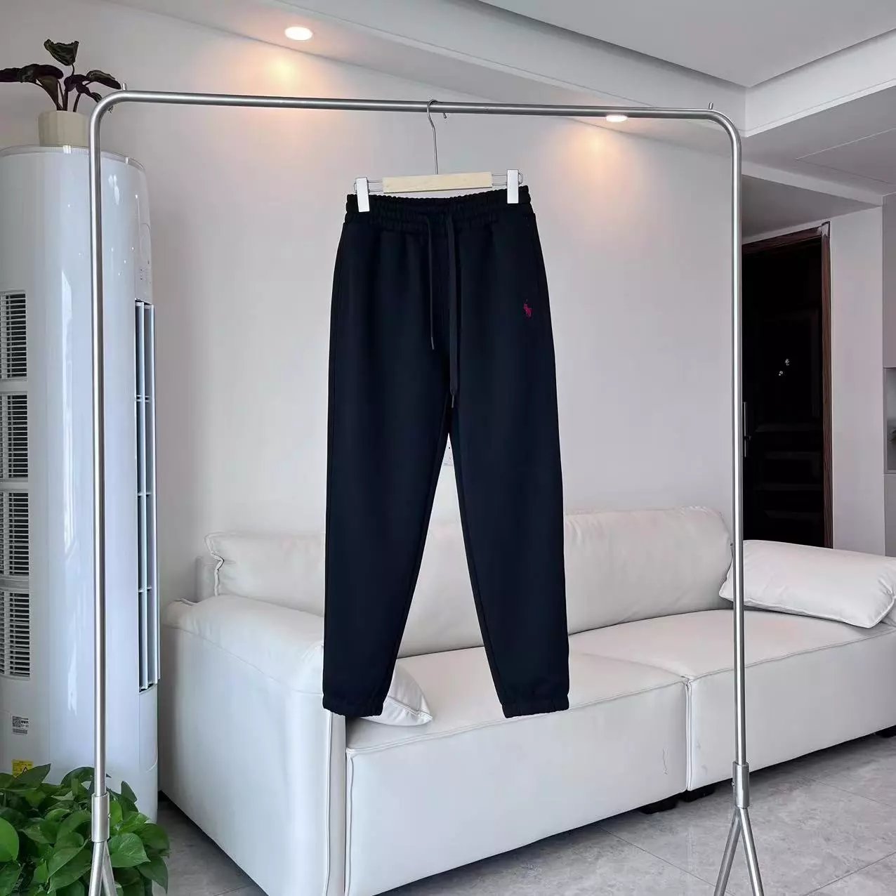 White Polo Ralph Lauren Logo Jogger Pants