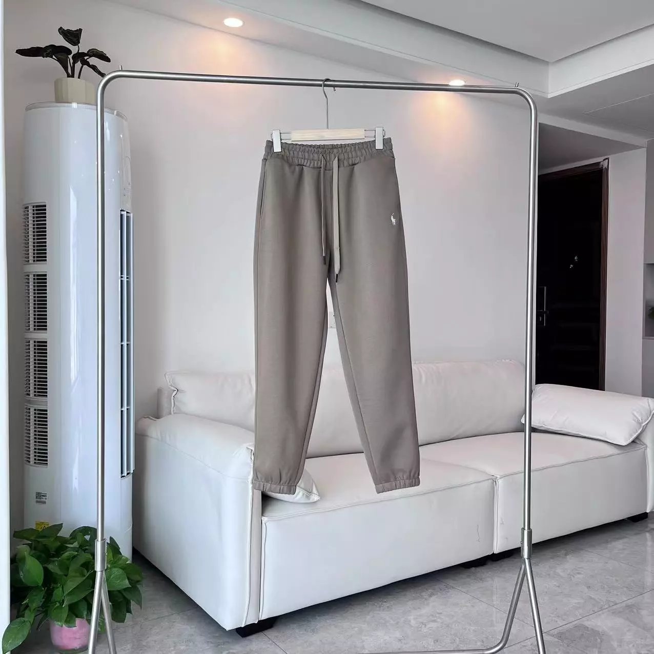 White Polo Ralph Lauren Logo Jogger Pants