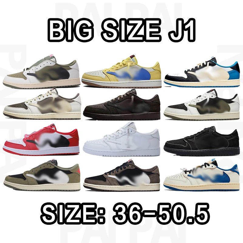 Big Size J1 Low Top Sneakers in Various Colors