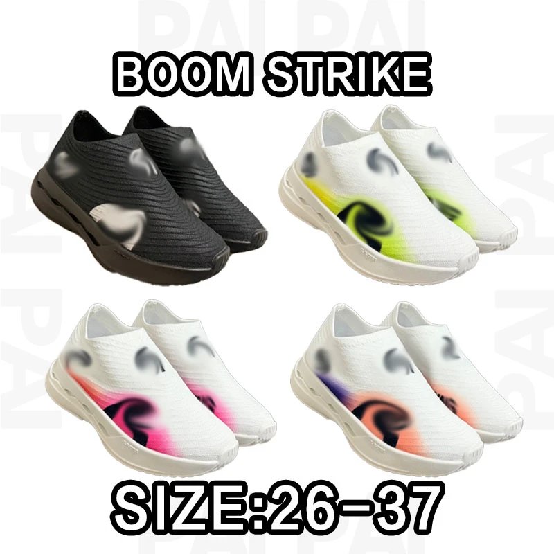 Boom Strike Black/White Slip-On Sneakers