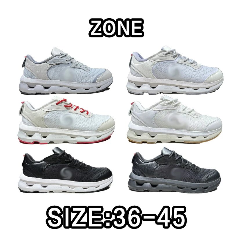 Zone White and Black Running Sneakers