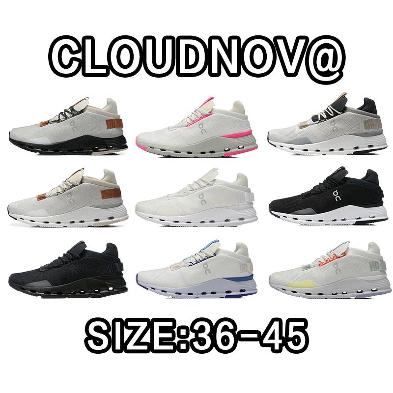 On Cloudnov@ White Running Shoes