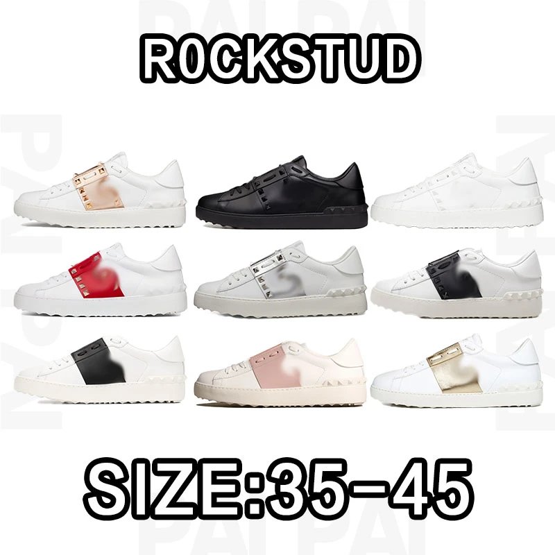 Rockstud White Low Top Sneakers