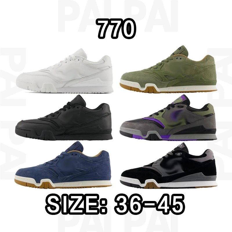 Reebok 770 Low Top Sneakers in White, Green, Black, Grey, Blue, and Multi-Color Options