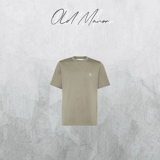 Old Manor BC Logo Round Neck Grey Brown T-shirt