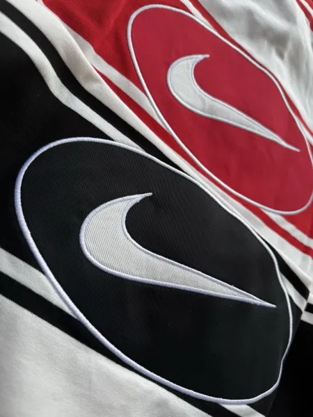 Nike x Supreme Rugby Shirt Red and White Striped Polo - 24