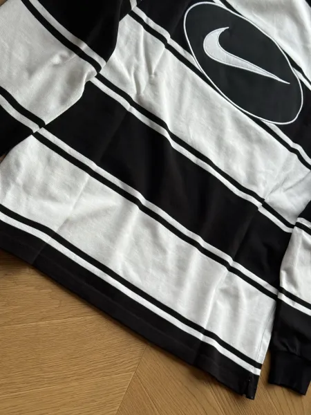 Nike x Supreme Rugby Shirt Red and White Striped Polo - 12