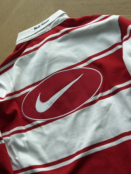 Nike x Supreme Rugby Shirt Red and White Striped Polo - 21