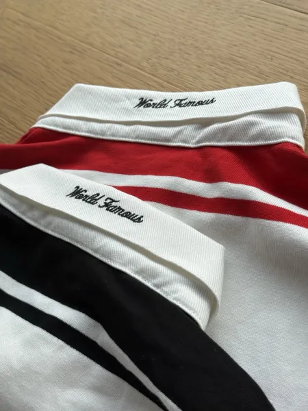 Nike x Supreme Rugby Shirt Red and White Striped Polo - 22