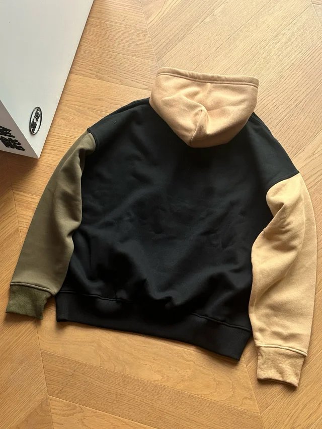 Polo Ralph Lauren Color-Block Hoodie in Black, Beige, and Army Green - 6