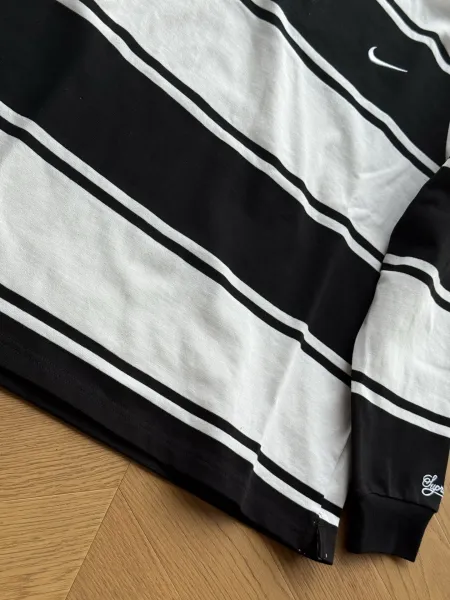 Nike x Supreme Rugby Shirt Red and White Striped Polo - 10