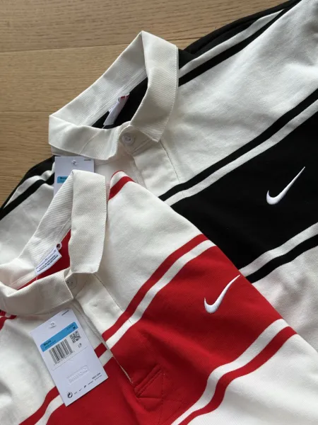 Nike x Supreme Rugby Shirt Red and White Striped Polo - 15