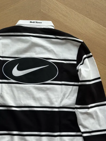 Nike x Supreme Rugby Shirt Red and White Striped Polo - 11