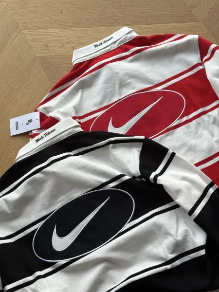 Nike x Supreme Rugby Shirt Red and White Striped Polo - 20