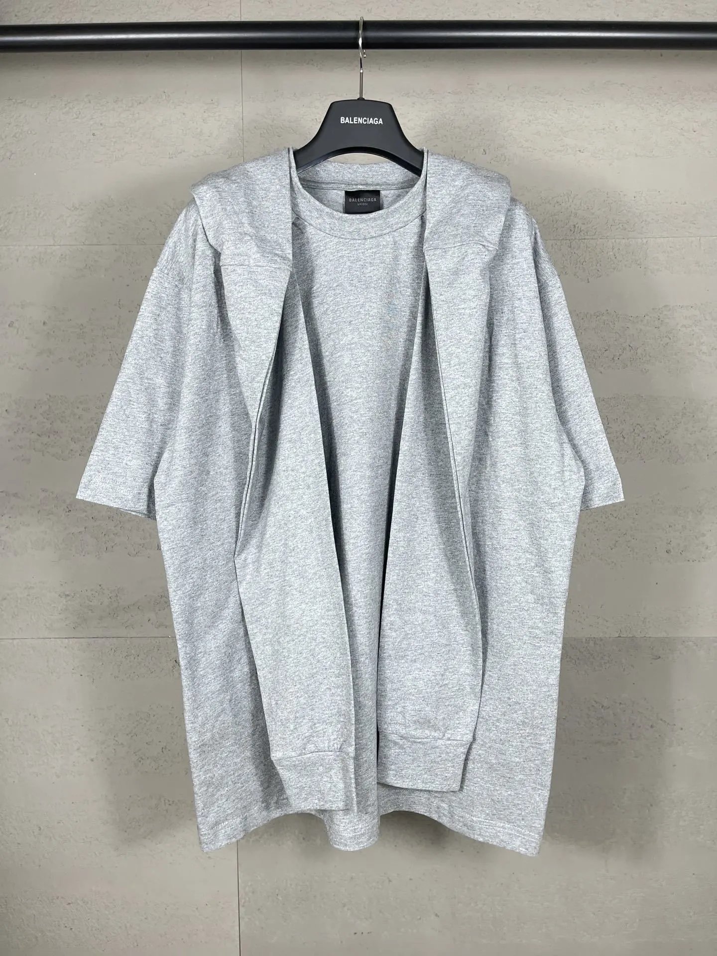 Faux Layered Hooded Embroidered Short Sleeve T-Shirt