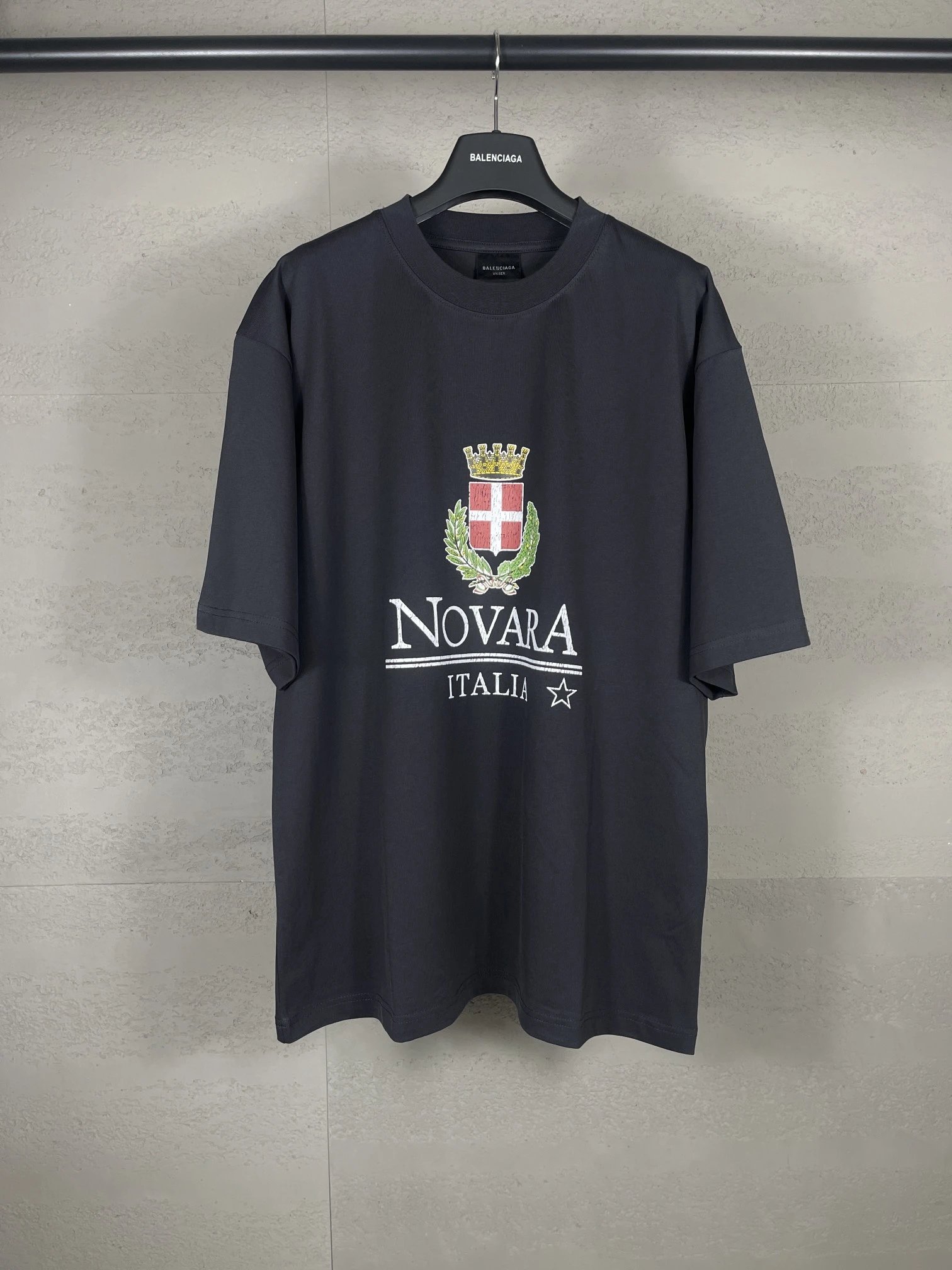 Balenciaga Wheat Logo Distressed Print T-Shirt