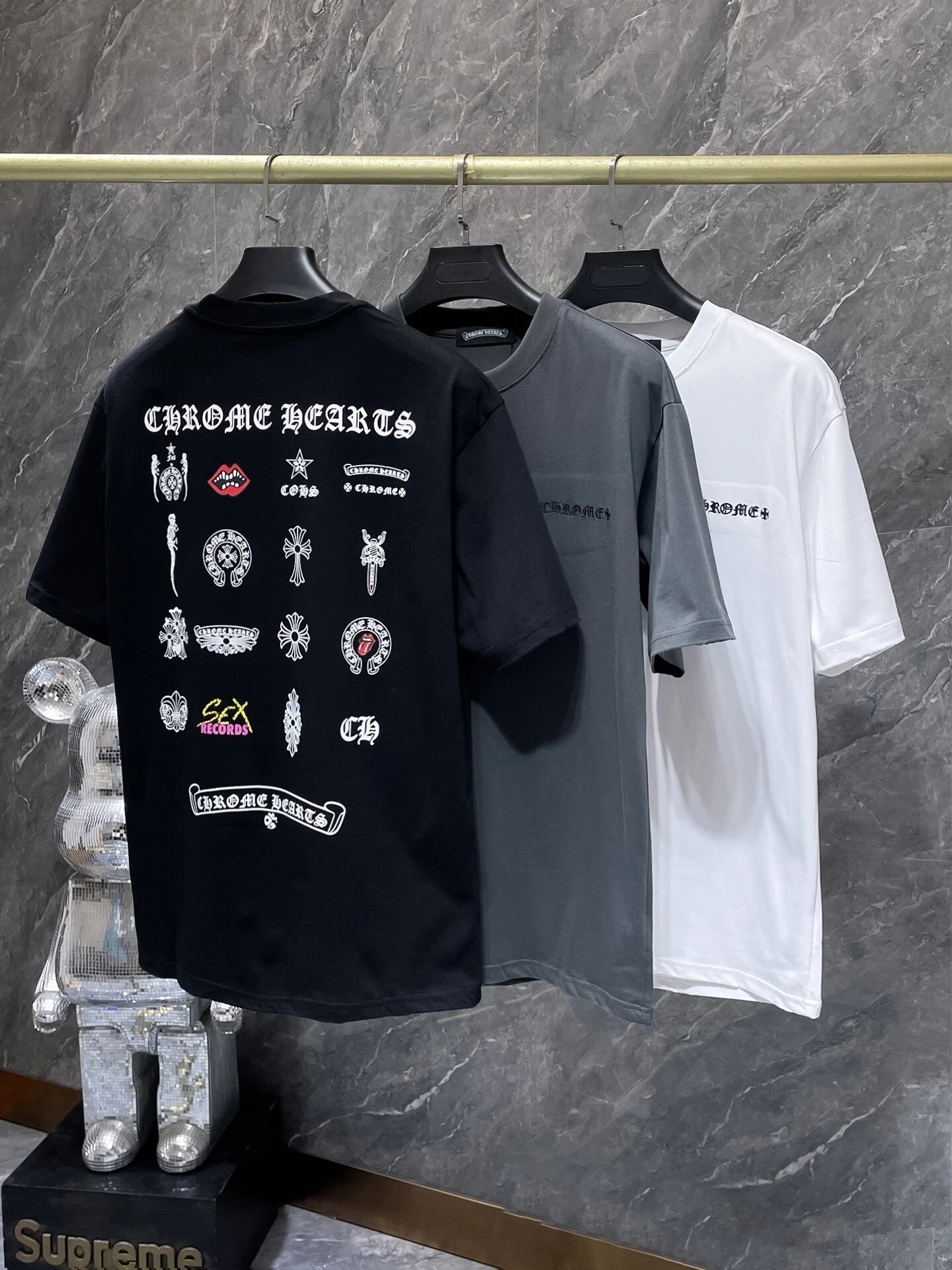 Chrome Hearts 25SS Distressed Colorblock Graffiti Embroidered T-Shirt photo 6